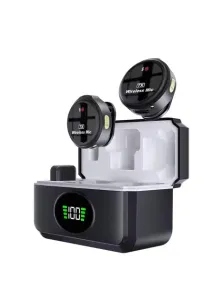 Бездротовий мікрофон Q8 Lavalier 3-в-1 з шумозаглушенням Type-C Lightning 3.5 мм, для смартфона та камери кейс із зарядкою