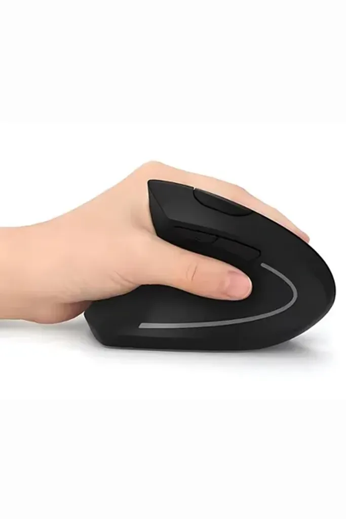 Вертикальна ергономічна миша Dodo Duck з високою точністю 16000 DPI, бездротова перезаряджається мишка з USB-адаптером, 4 кнопки, LED-підсвічування, чорна