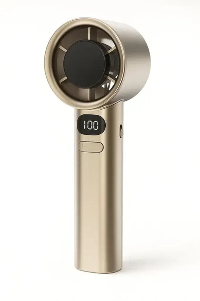 Портативний вентилятор з дисплеєм FANCHUANG ручний вентилятор акумуляторний mini USB дуйчик золотий кишеньковий