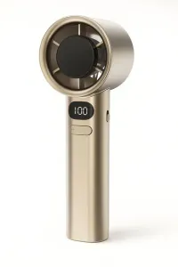 Портативний вентилятор з дисплеєм FANCHUANG ручний вентилятор акумуляторний mini USB дуйчик золотий кишеньковий