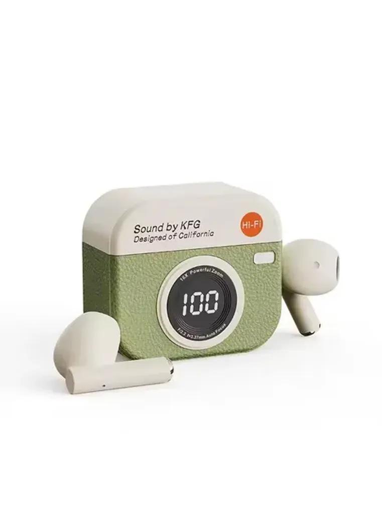 Бездротові навушники-вкладиші Q86 навушники у ретро-стилі з цифровим дисплеєм Bluetooth 5.3 сенсорне керування IPX4 green