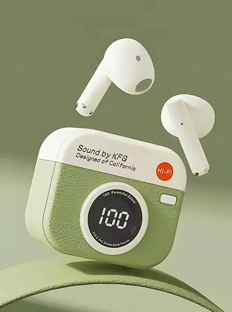 Бездротові навушники-вкладиші Q86 навушники у ретро-стилі з цифровим дисплеєм Bluetooth 5.3 сенсорне керування IPX4 green