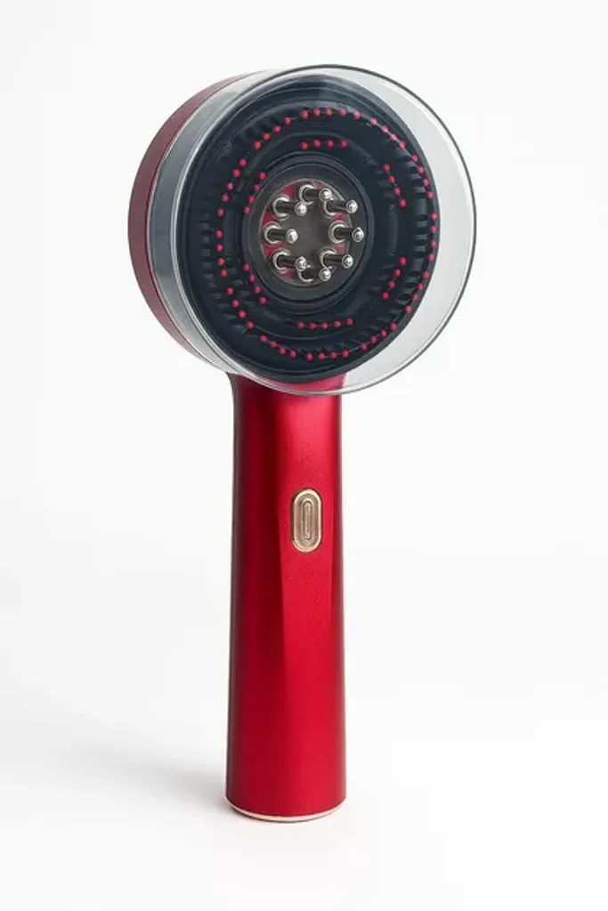 Электрическая массажная расческа для роста волос NAMI массажер для кожи головы с красным светом и подачей масел красный