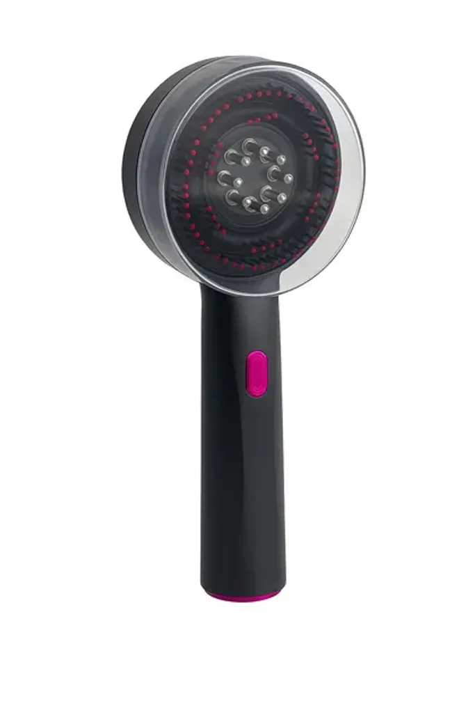 Електричний масажний гребінець для росту волосся NAMI масажер для шкіри голови з червоним світлом та подачею масел сірий