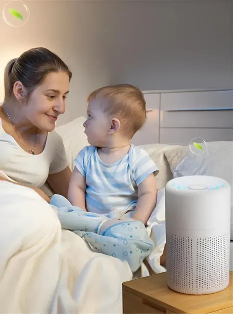 Очищувач повітря портативний USB з фільтром HEPA настільний очищувач для видалення формальдегіду білий