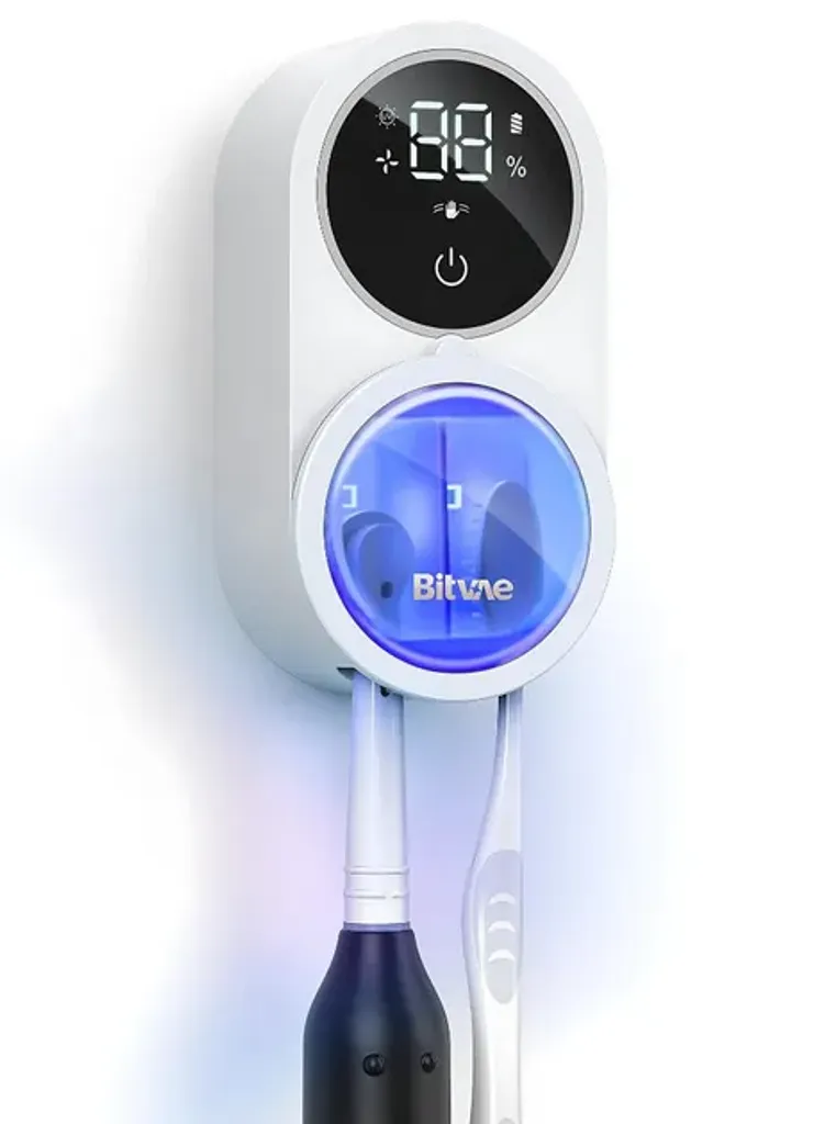 Ультрафіолетовий дезінфектор і тримач для зубних щіток Bitvae BV-X122 тримач з сенсорним відкриванням USB-C настінний з таймером